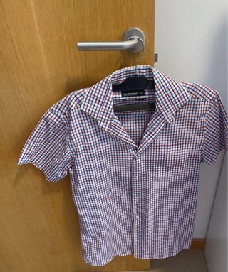Camisa cuadros manga corta