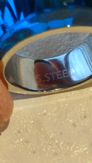 Anillo Acero y Cristal Azul