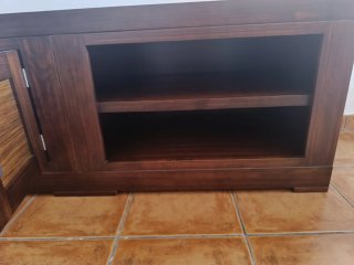 Mesa TV madera oscura