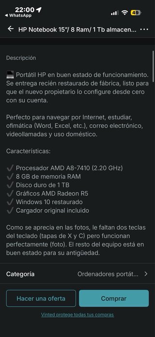 Portátil HP Azul