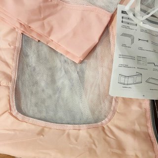 Barrera Cuna Bebé  rosa y blanco