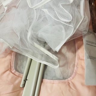 Barrera Cuna Bebé  rosa y blanco