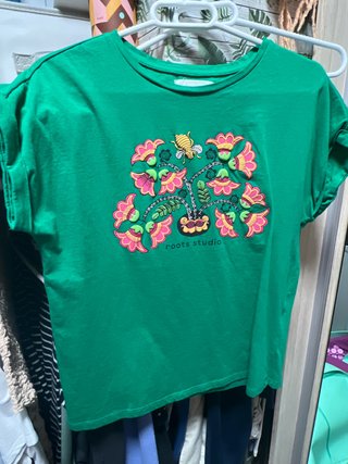 Camiseta verde estampada Springfield Talla S