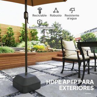 Base Sombrilla Rellenable 38mm Resistente Negra