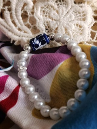 Pulsera Perlas y Talavera Mexicana