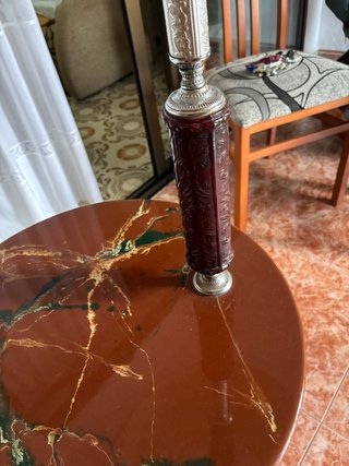 Mesa con Lámpara incluida antigua vintage
