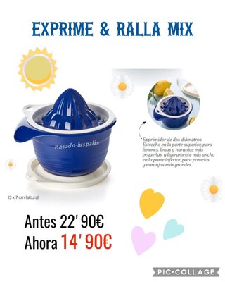 Exprimidor y Rallador Mix Azul