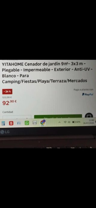 Cenador blanco de tela