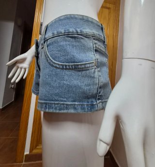 Mini shorts vaqueros tiro bajo Talla S