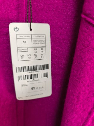 Chaqueta Punt Roma Talla Única Fucsia