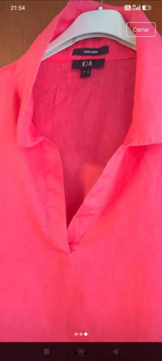 Blusón de lino C&A rosa talla L