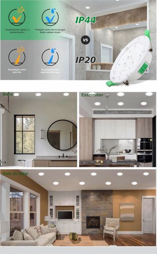 6 Focos LED empotrable 230V7W 3Tonos Luz Ajustable