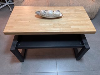 Mesa de centro madera y metal Elevable