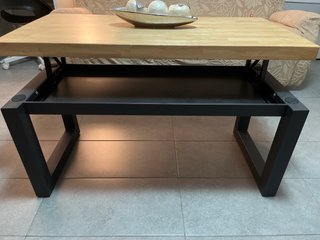 Mesa de centro madera y metal Elevable