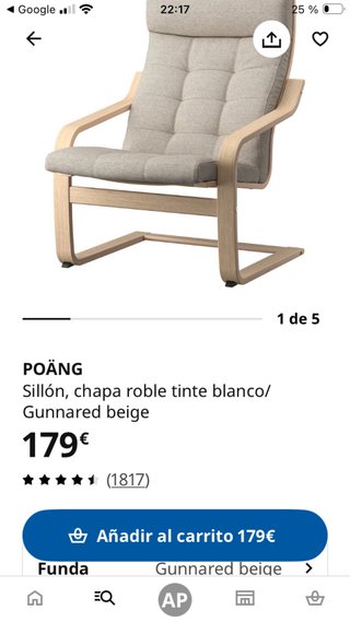 Butaca Ikea Madera Gris