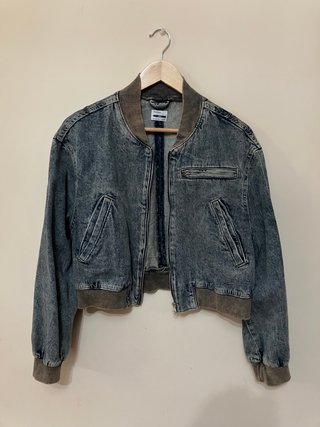 Chaqueta jeans gris mujer
