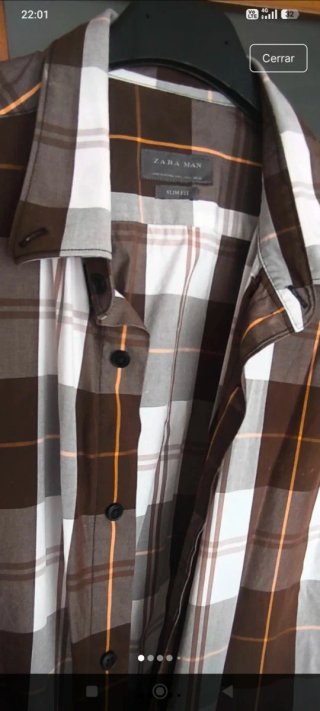 Camisa Zara Hombre Cuadros Slim Fit