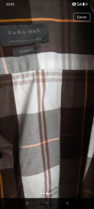 Camisa Zara Hombre Cuadros Slim Fit