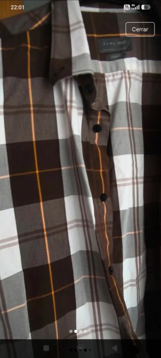 Camisa Zara Hombre Cuadros Slim Fit