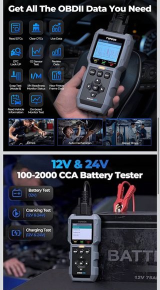 TOPDON ArtiLink 500B Lector OBD2 y Tester Batería