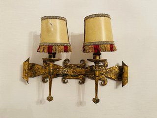 Aplique de pared antiguo dorado