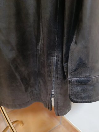 Chaquetón de piel marrón hombre