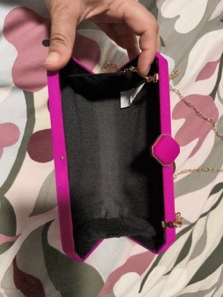 Bolso de fiesta buganvilla con cadena dorada