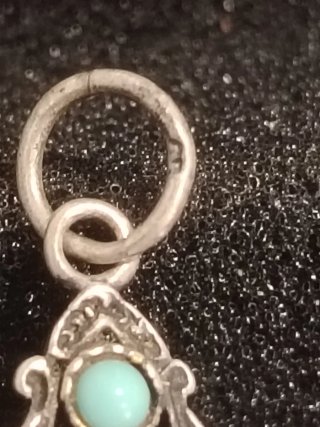 Colgante Cruz Vintage Plata Turquesa