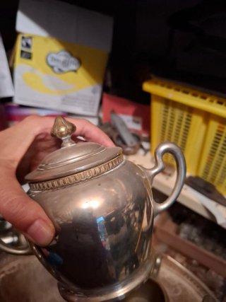 Juego de café y té plateado