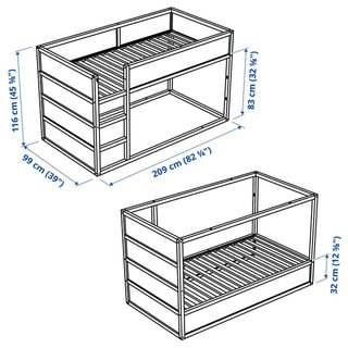 Cama infantil Kura Ikea reversible Dosel incluido
