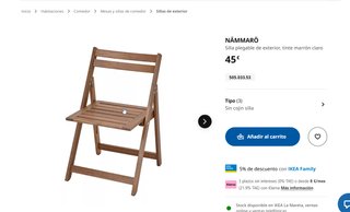 6 Sillas Plegables Madera IKEA NÄMMARÖ