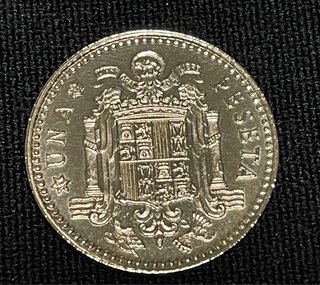 Moneda proof 1 pesetas 1975 estrella 77