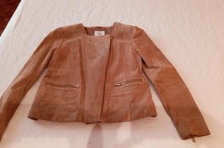 Cazadora Piel Mujer Mango Beige