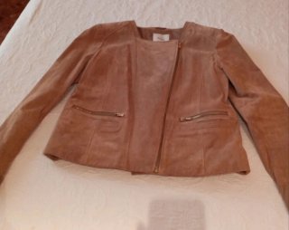 Cazadora Piel Mujer Mango Beige