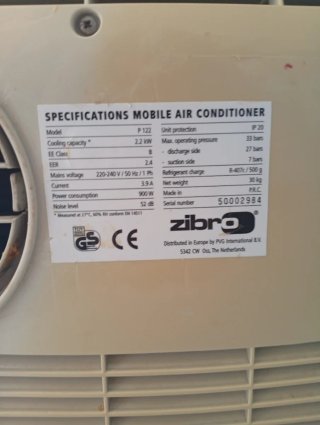 Aire Acondicionado Portátil Zibro P122