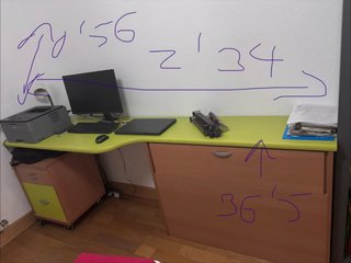 Cama juvenil con cajones, 2 baldas, escritorio