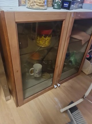 Muebles de cocina madera y cristal