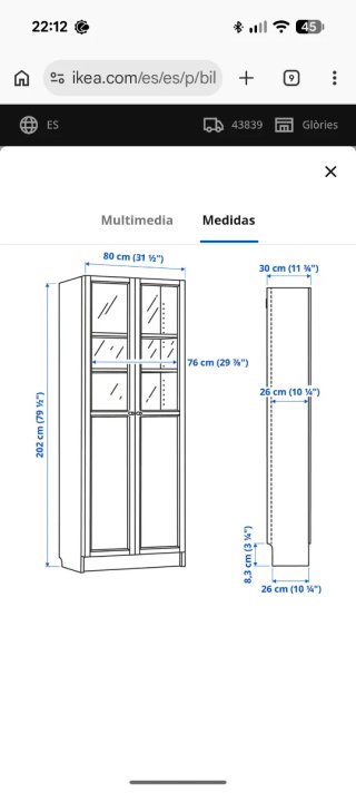 Vitrina Billy IKEA Blanca