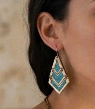 Pendientes colgantes de estilo geométrico alpaca