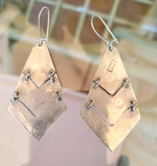 Pendientes colgantes de estilo geométrico alpaca