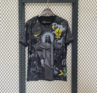 Camiseta Nike Brasil Negra y Gris
