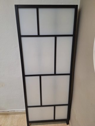 Biombo RISÖR blanco/negro 216x185 cm