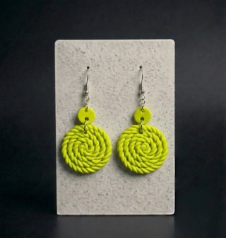 Pendientes verde claro Espiral.
