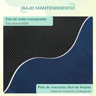Cama Elevada Mascotas Malla Transpirable Azul 76cm