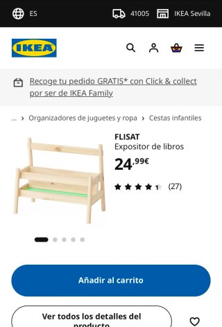 Expositor de libros de madera