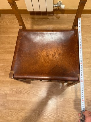 Silla rústica madera y cuero
