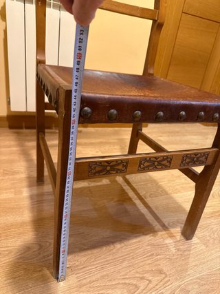 Silla rústica madera y cuero