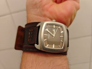 Reloj Fossil Cuero Marrón y Plata