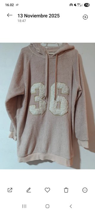Sudadera beige/rosa con número 36
