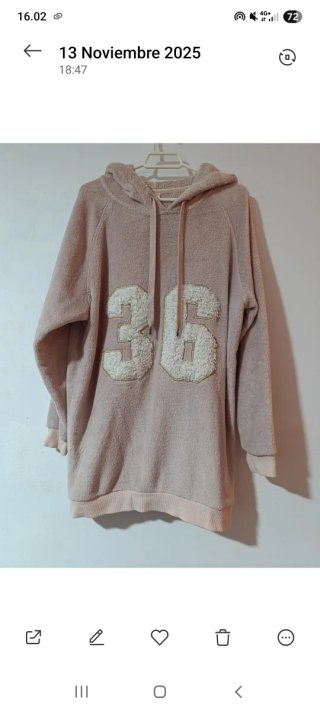 Sudadera beige/rosa con número 36